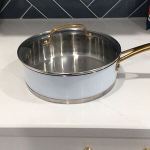 Cuisinart White Saucepan with Gold Handle